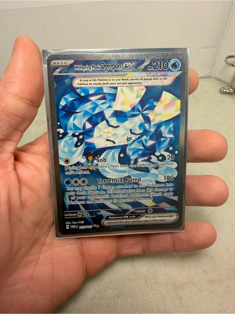 Wellspring Mask Ogerpon EX Pokemon 213/167 Special Illustration Rare NM